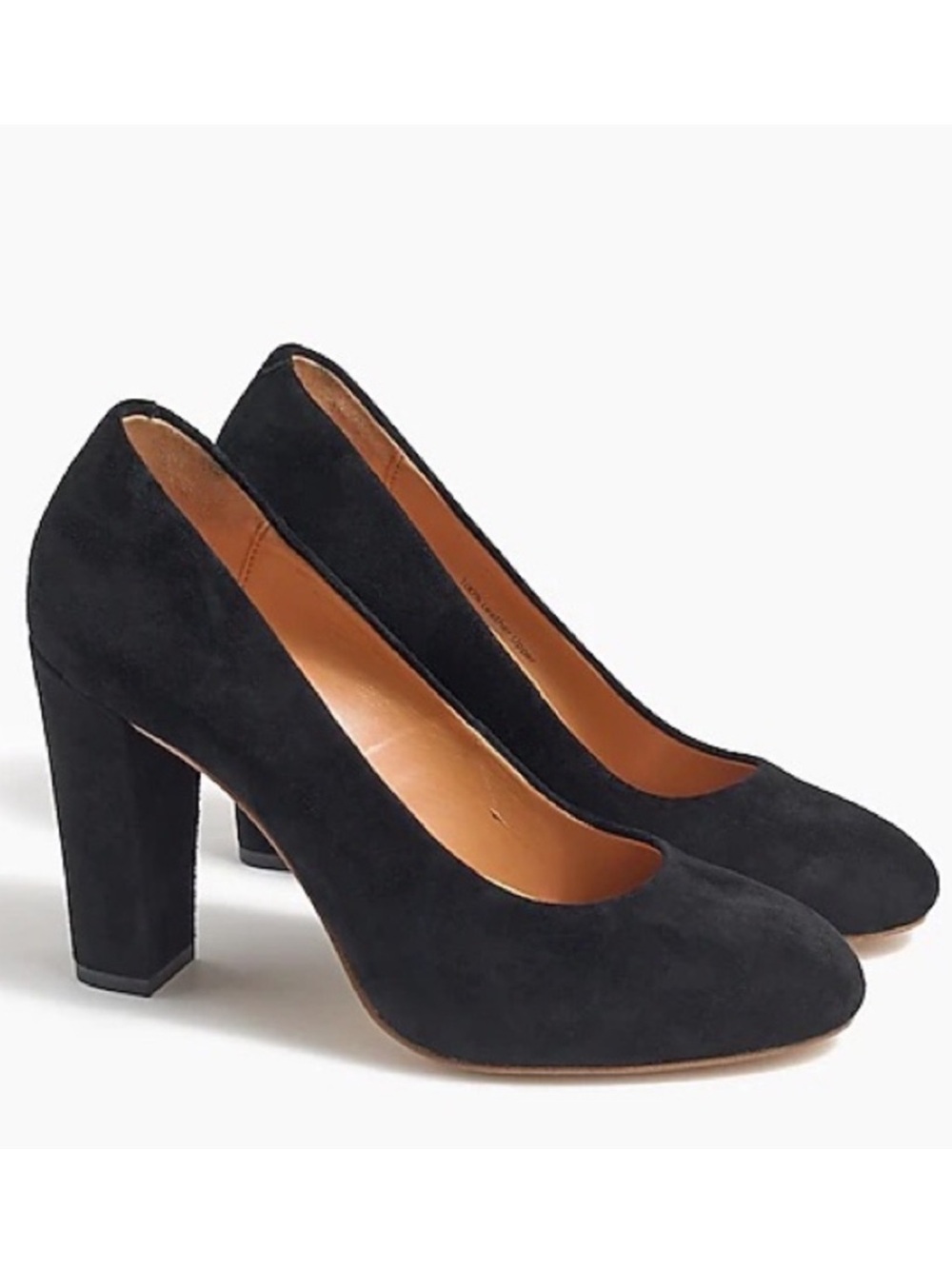 J.CREW Black Suede Block Heel Pumps